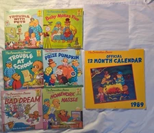 Berenstain Bears 6 Book Lot and 1989 Image Wall Calendar 1980s Paperbacks