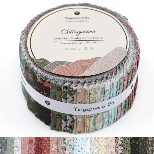 Tinyspool & Co. Jelly Roll Fabric Strips 2.5 inches x 44 inches, Cottagecore  - product listing photo