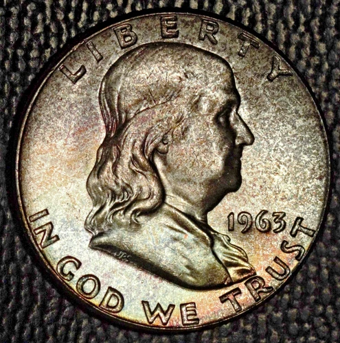 1963 Franklin Half Dollar, Very Choice BU, Nice Toning