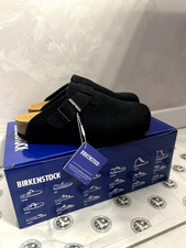 Birkenstock Boston Classic Black Suede Leather Unisex Shoes 37-45 SAME DAY SHIP