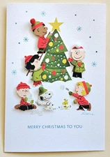 Merry Christmas /  Peanuts "Snoopy"  Greeting Card 3D (+ Envelope 6x4")