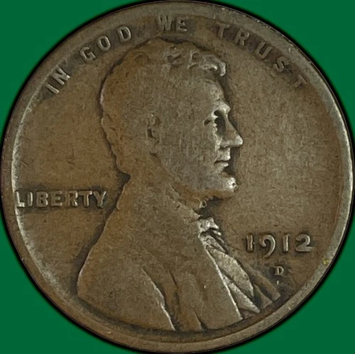 1912-D Lincoln Wheat Cent Very Good VG Coin #38191