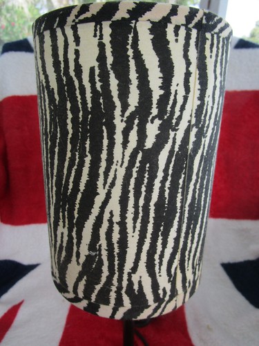 Vintage Ting Shen Zebra Print Lamp Animal Print Jungle Shabby Cottage MCM - Picture 2 of 8