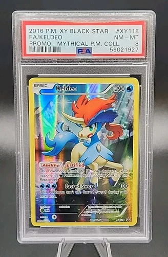 PSA 8 2016 Pokémon Keldeo XY118 Mythical Premium Collection Black Star Promo