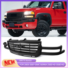 For 2003-2007 Gmc Sierra 2500 3500 Hd Front Upper Grille Grill Matte Black New