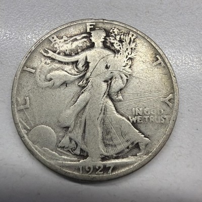 1927-S Walking Liberty Half Dollar 50c Silver Actual Coin Very Fine Great Add