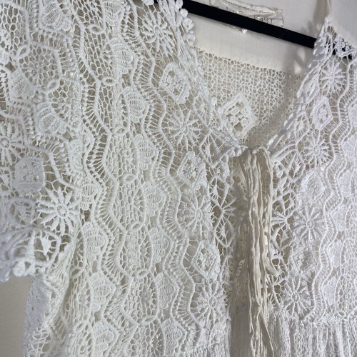 Jen's Pirate Booty All Over Lace Dress Small Crochet Sheer Boho Antique Babydoll - Picture 5 of 15