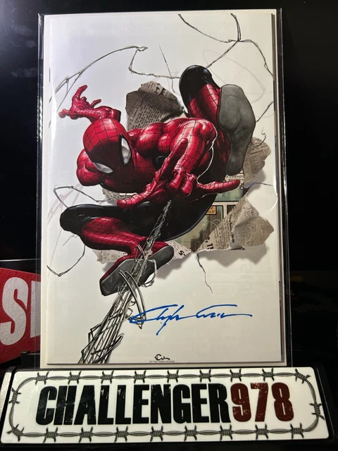 Amazing Spider-Man #1 Clayton Crain SIGNED VIRGIN w/ COA + Toploader