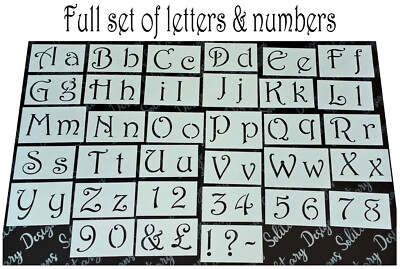 Möbel Buchstabe Zahl Schablone 50/25mm Shabby Chic Alphabet & kundenspezifische Schriftzug
