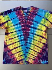 Vintage 90s Anvil Tie Dye Blank Made In USA Colorful Vibrant Tee Shirt XL Vtg