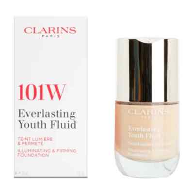 Clarins 101W Everlasting Youth Fluid Illuminating & Firming Foundation 30ml  NEW