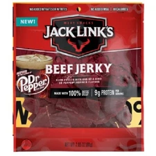 Jack Links Beef Jerky DR PEPPER Flavor Meat Snacks 2.85 oz 100% Beef 