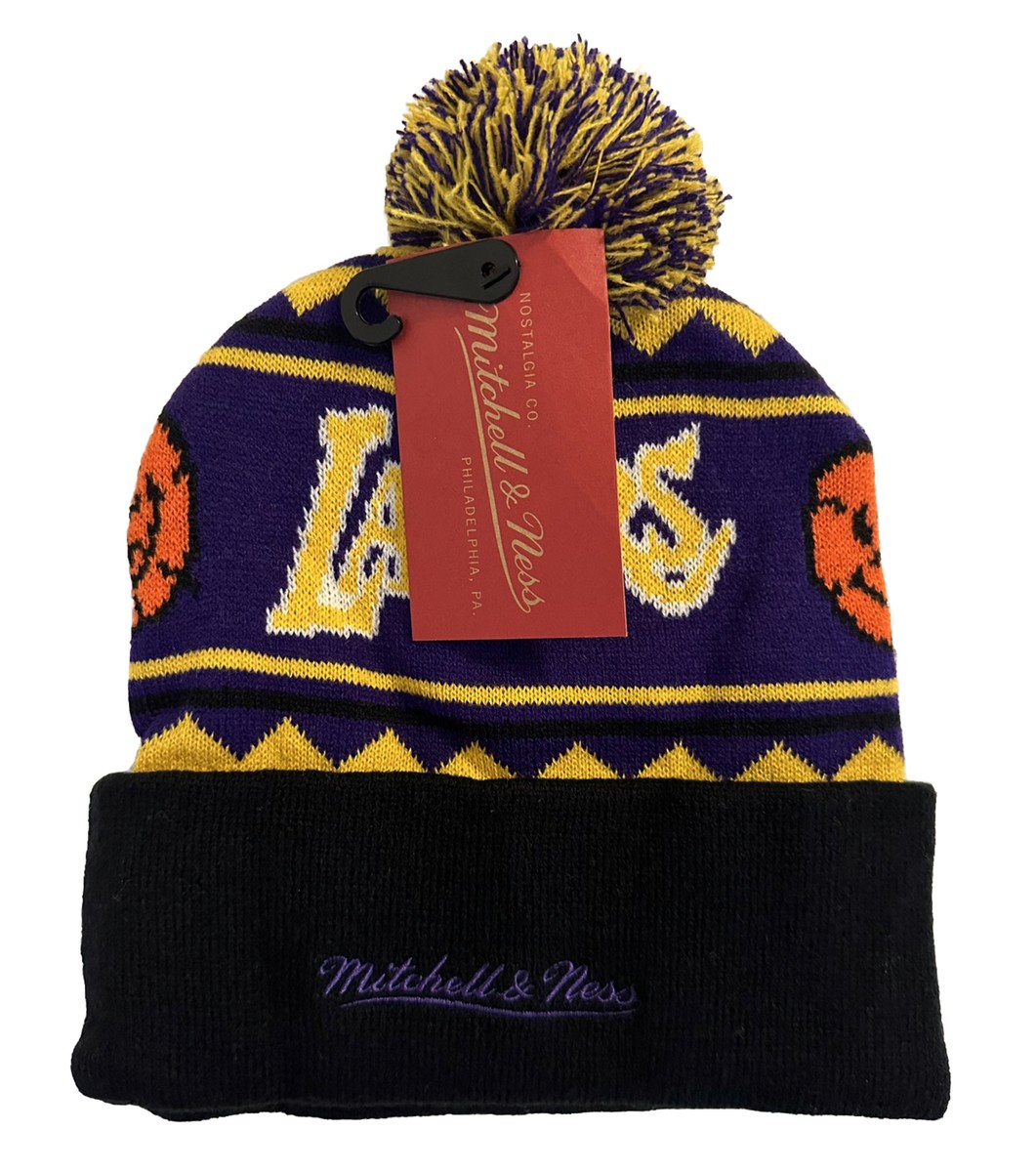 ミッチェル&ネス Mitchell & Ness 【 Los Angeles Lakers Team Pom Beanie Mens 】 メンズ MITCHELL & NESS NBA LOS ÁNGELES LAKERS Mens Cuffed POM BALL