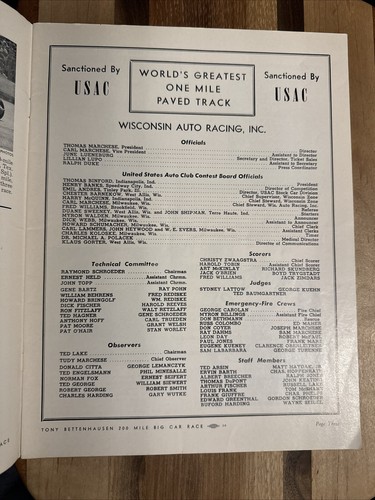 1964 USAC Champ Car Race Program, Milwaukee Wisconsin - Picture 3 of 13