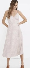 $148 NWT Madewell (Re)sourced Crepe Cami Wrap Dress in Pindot Blooms Size M