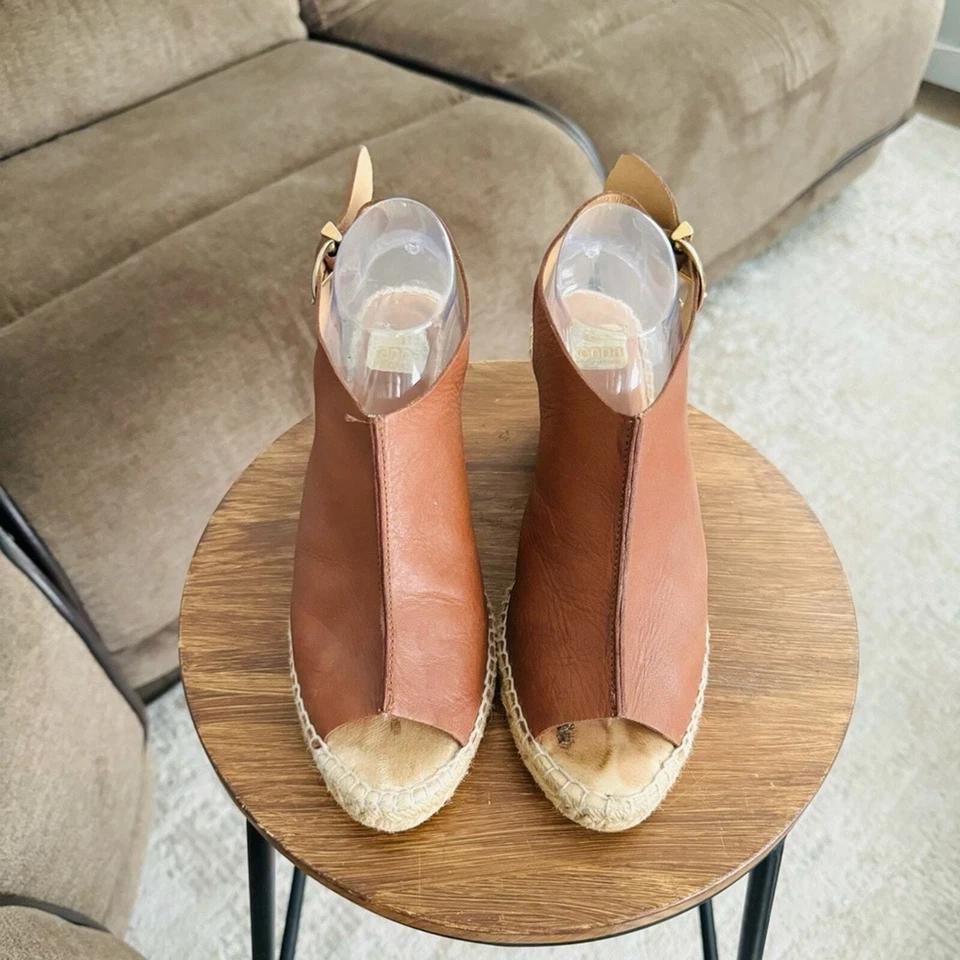 Kanna coastal woven wedges buckle sling back leather woman’s size 41 - Image 3 of 4