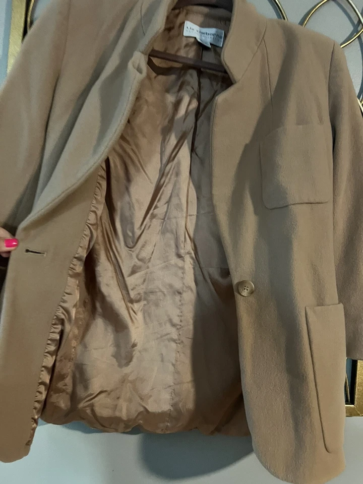 Chaqueta Blazer Vintage Liz Claiborne Mezcla Lana Cachemira 4 P Etiqueta ILGWU Boho Foto 2 de 4