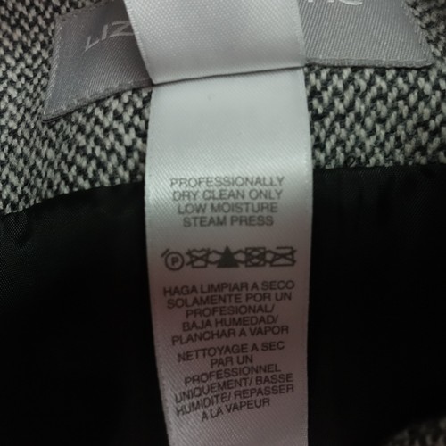 Liz Claiborne Jacket Women's 8 Gray Wool Cashmere Herringbone Equestrian Fitted - Picture 15 of 15