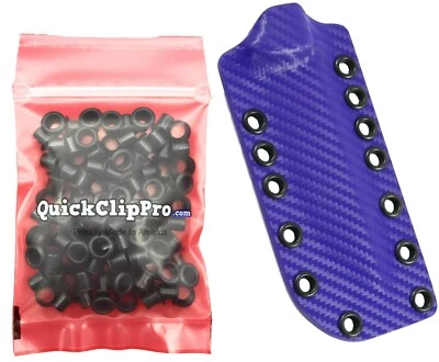 QUICKCLIP-PRO 100 x #8-8 - 1/4" Inch Black Rivets Eyelets Custom DIY Kydex Holster Hardware