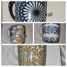 NOT NEUTRAL LINO ARTIST SERIES, SET OF 4 CERAMIC MUGS, NEW IN BOX,  DISCONTINUED