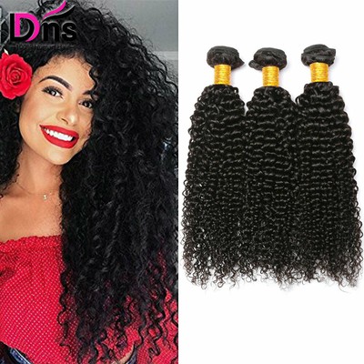 Brazilian Virgin Hair Kinky Curly Natural Human Hair Wave Weaves 3