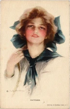 PC ARTIST SIGNED, PHILIP BOILEAU, HAPPINESS, Vintage Postcard (b54075)