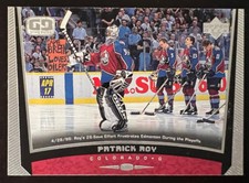 1998-99 Upper Deck Hockey GAME DATED MOMENTS #74 Patrick Roy Colorado Avalanche
