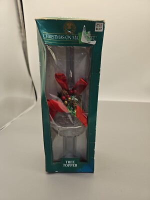 Christmas on Main Street Clear Plastic Vintage Tree Topper Faux Crystal NOS