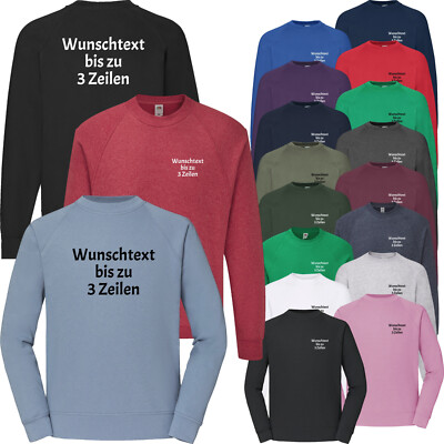 Classic Raglan-Sweat bedruckt mit Ihrem Wunschtext Sweatshirt Sweater Pullover 