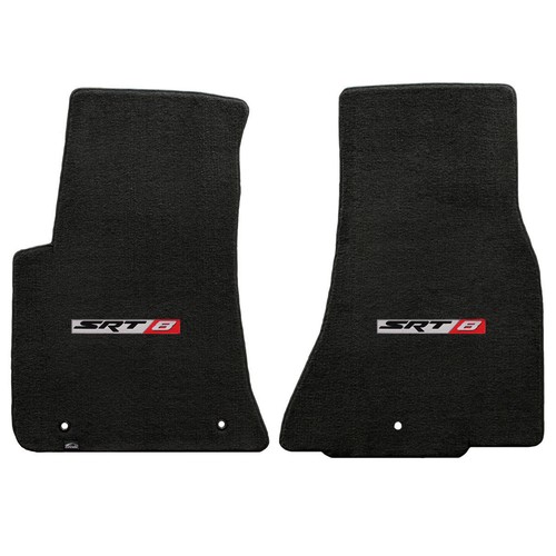 2011+ Challenger 2pc Ebony Black Ultimat Floor Mats Set - Silver & Red SRT8 Logo - 第 1/6 張圖片
