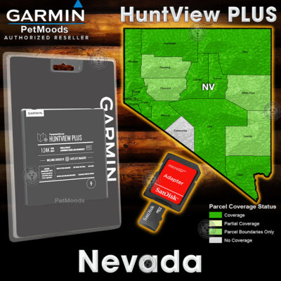 Garmin HuntView PLUS NEVADA Map - MicroSD Birdseye Satellite Imagery 24K Hunt