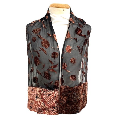 MC GREGORY FLORAL BLACK RECTANGLE Viscose scarf  54/11 in  #a26