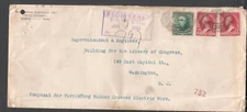 1894 Library Of Congress bldg work registered cover Simplex Electrical Co Boston