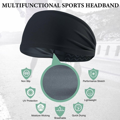 3 Pack Women Men Yoga Gym Stretch Head Band Sports Sweat Sweatband Headband US - Picture 5 of 9