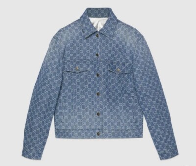 【送料&関税込】Gucci Denim Jacket Denim jacket with embroidery in blue | GUCCI® US