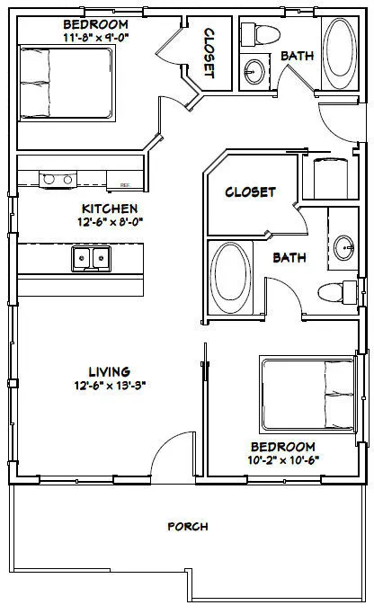 24x32 House 2 Bedroom Bath Pdf