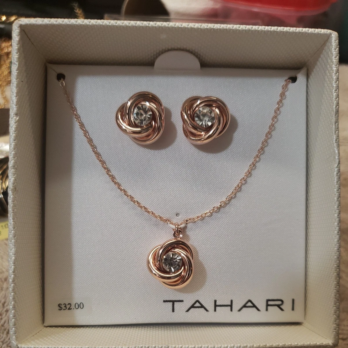Tahari necklace shop and earring set