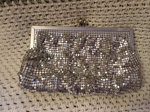 ICING Silver Rhinestone Shimmery Evening Clutch Purse Cocktail Bag