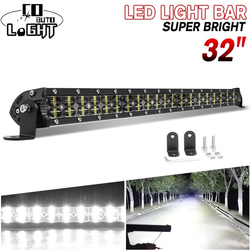 8"14"22"32"42"52" Dual Row LED Light Bar Spot Flood offroad UTV ATV Truck Boat - Picture 18 of 20