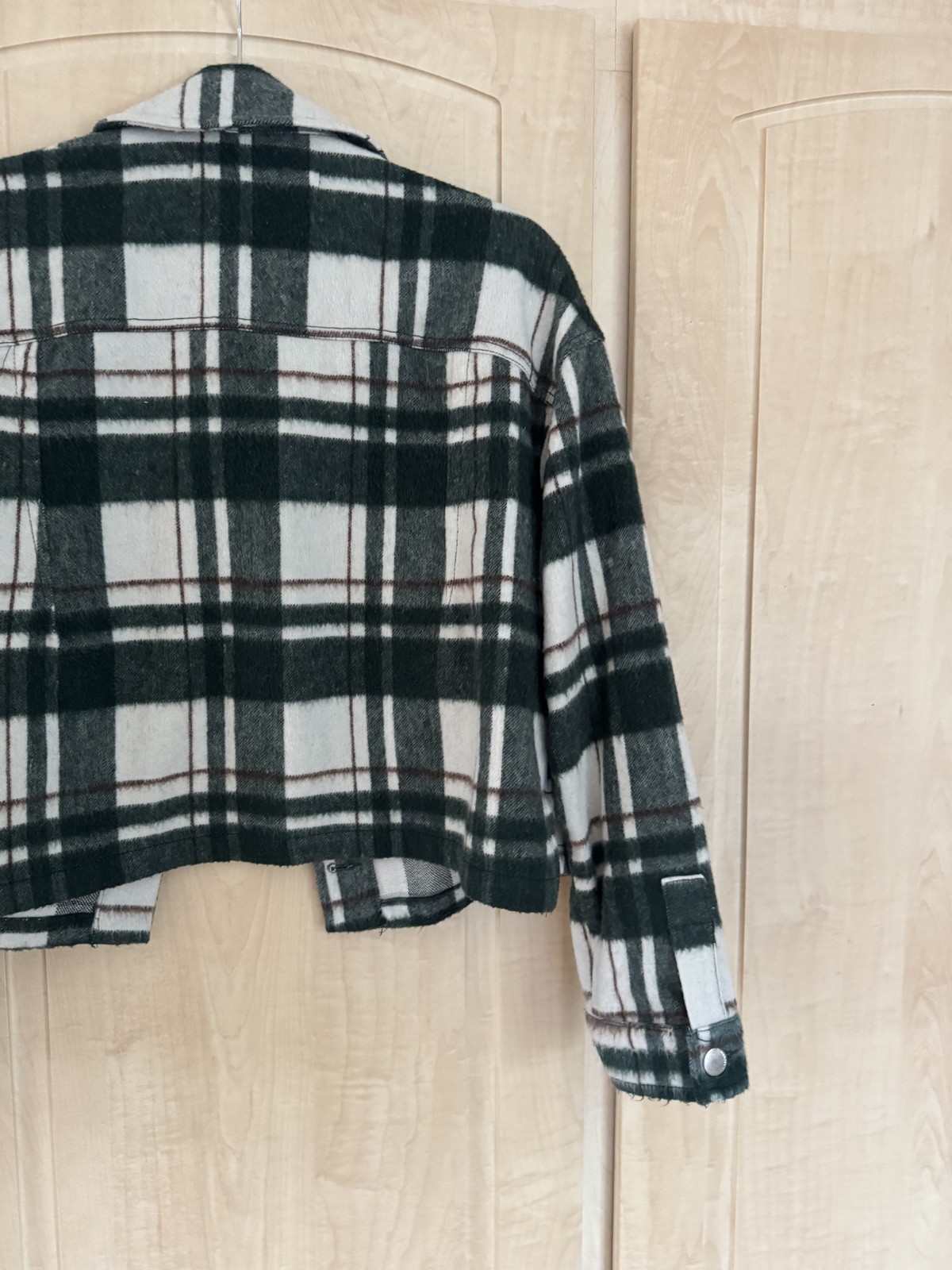 Zara Green Check Jacket Size XS RRP £60 Great Condition image 5