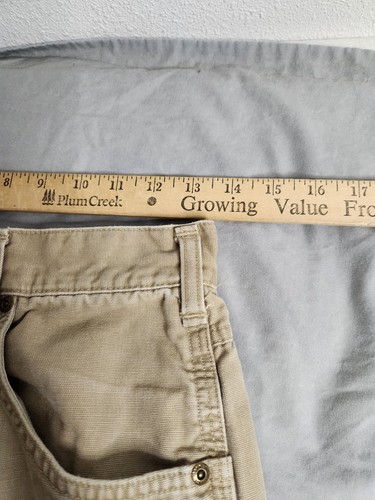 Pantaloni da falegname vintage Carhartt tela uomo taglia 27x28 larghi marrone abbigliamento da lavoro B159 GKH - Foto 9 di 10