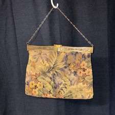 Vintage Tapestry Purse with Metal Clasp Closure