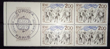Y&T 2139 EUROPA 1981 BLOC DE 4 + OBL 1ER JOUR FDC REF 2