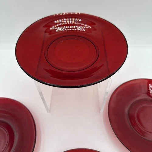Vtg Anchor Hocking R 1700 Royal Ruby Red 5 3/4” Saucer 1960’s-1970 Qty Choice