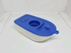 Vintage Fisher Price little people dark blue/white life boat