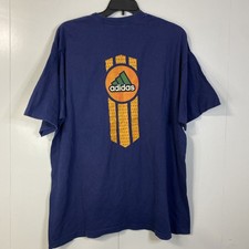 Vintage Made In USA Adidas T Shirt Mens 2XL Navy Blue Sports 90s Y2K