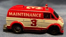 Tyco Ho Slot Car Red  White 3 Emergency Maintenance Van Car UNTESTED