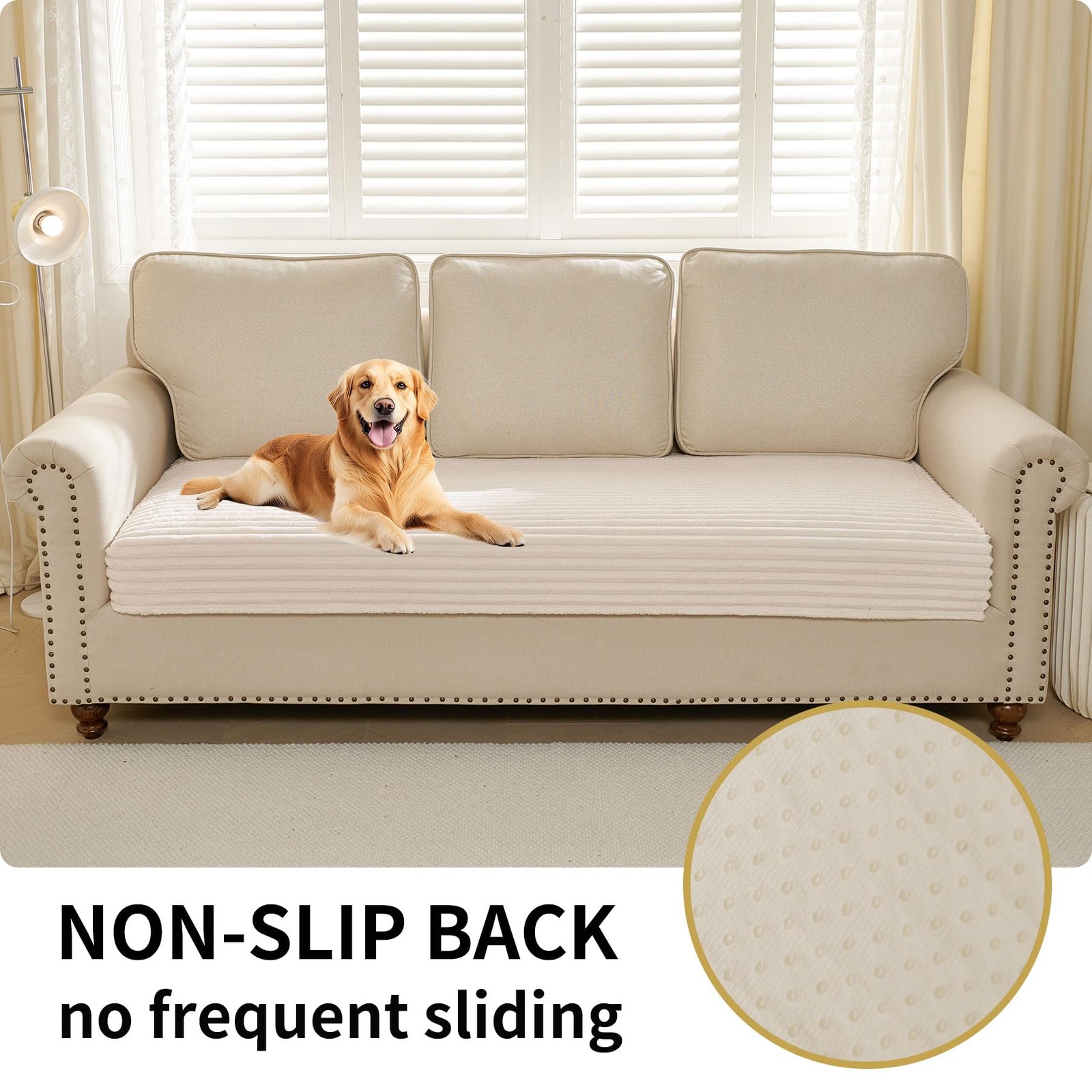 Waterproof Couch Cover for Dogs Washable,Fuzzy Pet Couch Covers for Sofa,Thic... thumbnail 2