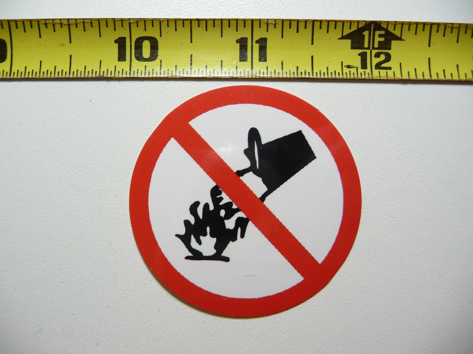 Prohibited Job Occupation No Water Extinguishing Decal Sticker