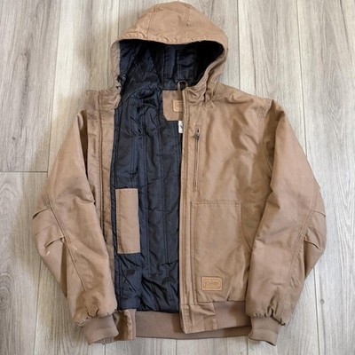 CE Schmidt Workwear Hooded Utility Jacket Canvas Full Zip Mens Medium/Large